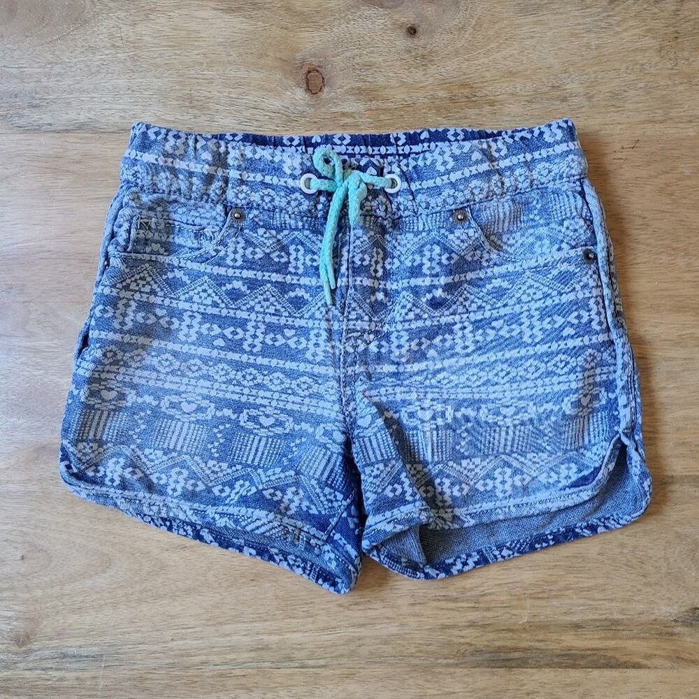 Cat and Jack Patterned Blue Girls Shorts Pull On Aztec Print